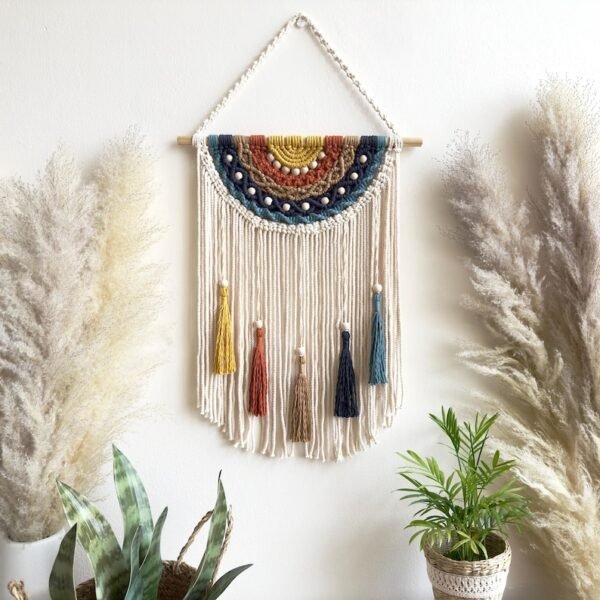 لوحة جدارية مكرمية "شروق الشمس"