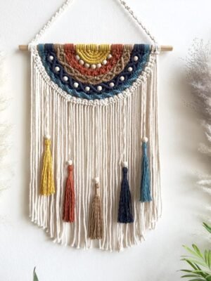 لوحة جدارية مكرمية "شروق الشمس"