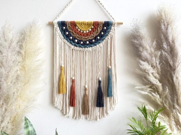 لوحة جدارية مكرمية "شروق الشمس"