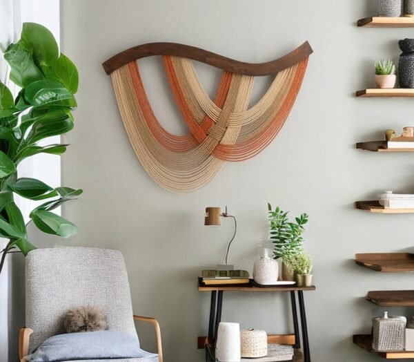 لوحة مكرمية جدارية "أمواج الطبيعة"