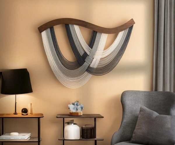 لوحة مكرمية جدارية "أمواج الطبيعة"