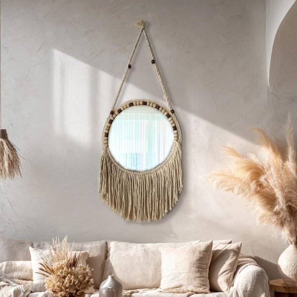 مرآة مكرمية "خرز المرآة"